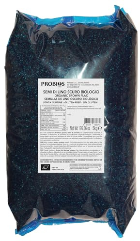 Probios Semi di Lino Fondente Bio - Semi di Lino Bio Senza Glutine - Ricco di Minerali e Fibre - Confezione da 5kg