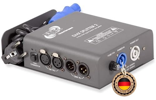 ETEC Professional 2 Kanal DMX Splitter/Booster für Traversenmontage Signalverstärker Lichttechnik Veranstaltung Bühnentechnik Party Disco DJ Event