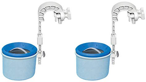 Intex Deluxe Wall-Mounted Swimming Pool Surface Automatic Clean Skimmer (2 Pack)