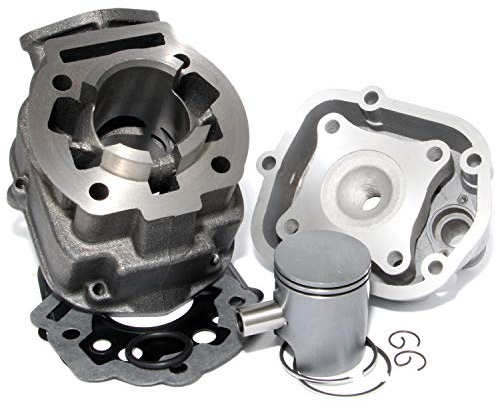Easyboost Kit Cylindre 50 Fonte pour Derbi Euro 3 et 4 Culasse Piston Bi-segments Type Origine tous modèles D50B0 DRD Senda SM Bultaco Gilera GPR EURO3 EURO4 E3 E4