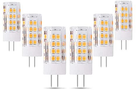 ZFQ 6er-Pack G4 AC/DC 12V LED Leuchtmittel, 5 Watt, 500 Lumen, Warmweiß 3000 K, 360 Grad Abstrahlwinkel, entspricht 50 W G4 Halogen Glühlampe, Nicht Dimmbar
