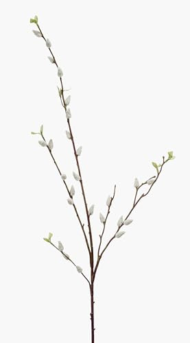 artplants.de Kunstzweig Weidenkätzchen Zweig LARDEIRA, weiß, 95cm - Kunst Kätzchenweide