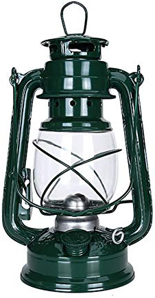 jiashemeng Petroleumlampe, 25cm Vintage Kerosinlampe Tragbares Campingzelt Licht Hängende Laterne Dekor, Retro Petroleumlampen Klassische Öllampe Tischlaternen Grün