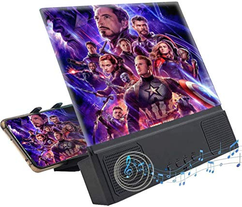 Yilu Bildschirmlupe, Bildschirmlupe mit Lautsprecher, 30,5 cm (12 Zoll), 3D-Bildschirm, Smartphone-Verstärker, HD-Vergrößerung, Handy-Bildschirm, Verstärker, Handyhalterung für die meisten Smartphones
