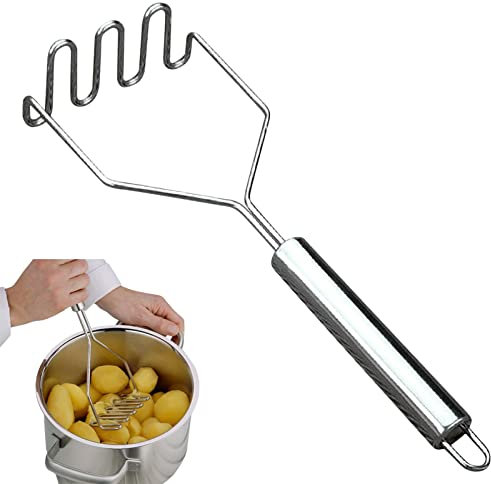 Wangduodu Triturador de Patatas, triturador de puré de Patatas de Acero Inoxidable, Herramienta de Cocina trituradora para Patatas, Aguacate, Frijoles, Disponible para lavavajillas