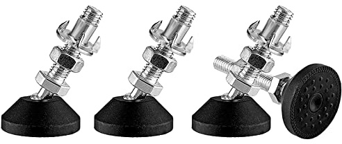 4 stycken justerbara fötter M8 x 30 mm, ställplatta ställfot med tyst halkfri gummibas, justeringsskruv M8, kan 450 kg, 30° lutningsjustering, maskinfötter för bordsben, stolben, möbelben.