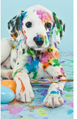 5D Diamond Painting Hund, Diamond Painting Tiere Kits für Erwachsene, Full Diamond Round Number Crystal Strass Stickerei Art Painting DIY Kit für Home Dekor 30x40 cm