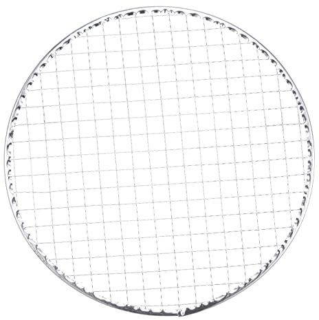 sourcing map 10pcs Round BBQ Grill Net 9.5 Dia Galvanized Iron Barbecue Mesh Mat for Baking Smoking Charcoal Grilling Roasting