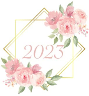 2023 Floral Geometric Planner 100-page Dotted-Grid Bullet Journal: 2023 Pink and Gold Flower Planner 100-page Dotted-Grid Notebook
