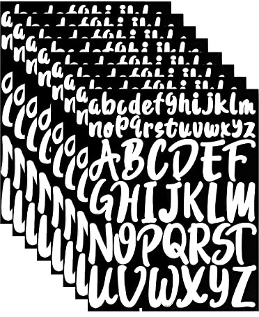 8 Stück Großbuchstaben Aufkleber, 2,5cm 5cm Buchstaben Aufkleber, selbstklebende Buchstaben-Sticks für Basteln im Freien Schilder Poster Briefkasten Fenster und Auto (Weiss)