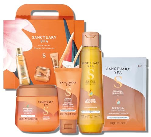 Sanctuary Spa Signature Natural Oils Selection Gift Set, Vegan, For Women Birthday