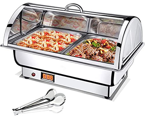 CGLYYDS Chafing Dishes,9L Electric Chafing Dish Food Warmers with Touch Display for Parties and Buffets, 400W Fast Heating, Adjustable Temperature (30-85°),B