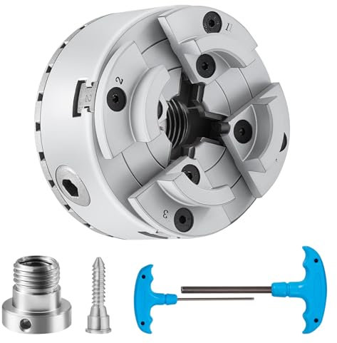 VEVOR KP96 Drehbankfutter 4-Backen φ96mm Backenfutter aus 45# Klemmbereich 32–70mm Spannfutter-Innengewinde M33 x 3,5 TPI Drehbank Ausrichtungsgenauigkeit ≤0,3mm Drechselfutter Drehmaschinenfutter