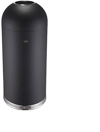 HASMI Cubo de Basura Vertical vertical gran tamaño tapa sin tapa puede basura de acero inoxidable comercial lata simple, negro Cubo de Reciclaje
