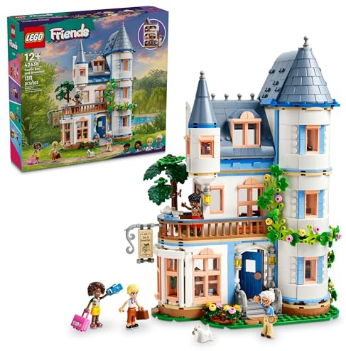 LEGO Friends Castle Bed and Breakfast Hotel Spielset für Kinder ab 12 Jahren, mit 4 Mini-Puppen, einer Hundespielzeugfigur und Zubehör, Schlossspielzeug Geschenkidee für Mädchen, Jungen und Teenager,