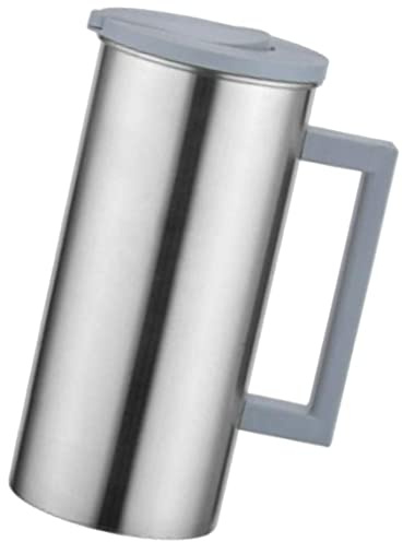 Edelstahl -Wasserkrug, 1,8 l großer Krug mit Griff -Trinkkrug mit Deckel für Milchsaft -Eistee