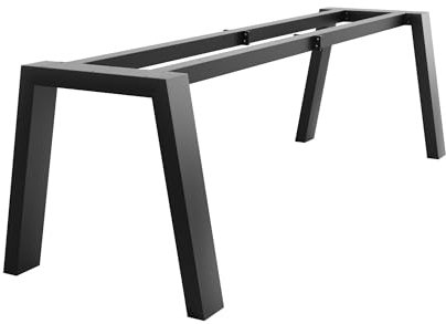 MetaloPro Extreme - Stabile Metall Tischbeine, Schwarz Tischkufen/Tischgestell für Esstisch, Schreibtisch Möbelfüße Beine, Trapez Form, Schwerlast Design für Wohnzimmer und Büro – 240x80x72 cm