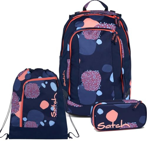 Satch Air Schulrucksack Set 3tlg. inkl. Schlamperbox und Sportbeutel (Coral Reef)