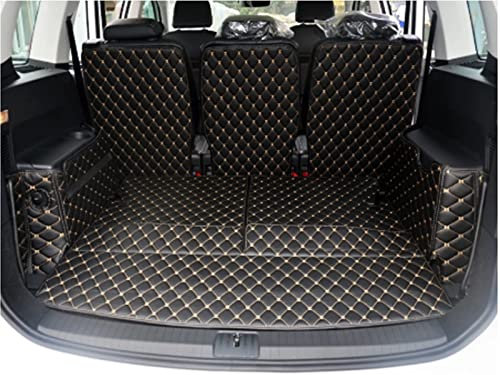 DZSJHGFDD Auto Kofferraummatte Spezielle Kofferraummatten Für VW Für Touran 7 Sitze 2016-2022 Kofferraumteppiche Cargo Liner Styling Gepäckabdeckungen Anti Rutsch Matte Gummi