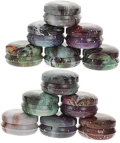 JEWEDECO 12pcs Candle Making Tins Vintage Style Round Wax Melt Containers for Aromatherapy Crafts