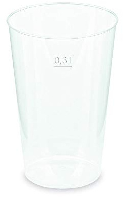 VEPATIM 125 Mehrwegbecher Pfandbecher transparent PP Eichstrich 0,3 l Ø 7,9 cm