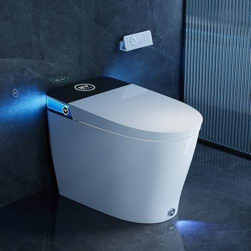 HOROW T38 Artistic Smart Toilet, Bidet Toilet with Powerful Flush, Auto Open/Close Lid, Instant Warm Water, Elongated Heated Seat, Dryer, Night Light, Deodorization