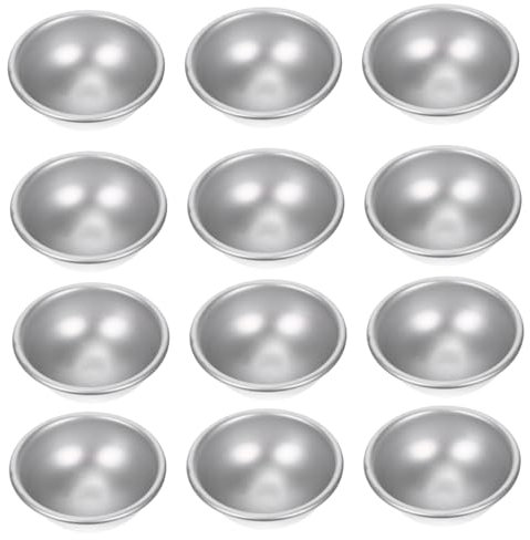 BELLIFFY 12stücke Teiliges Aluminiumlegierung Halbkugelform Badekugelform Für Diy Badebomben Mit Glatter Oberfläche Leicht Zu Reinigen Für Selbstgemachte Badesalze Und Bastelprojekte