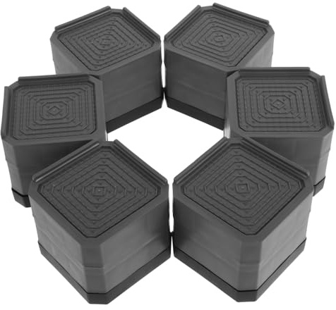 HOMSFOU 6pezzi Protezione Per Pavimenti e Supporto Per Elettrodomestici Piedini Antiscivolo Plastica Per Lavatrice e Asciugatrice Alzatori Multifunzionali Per Mobili Assorbimento Urti e