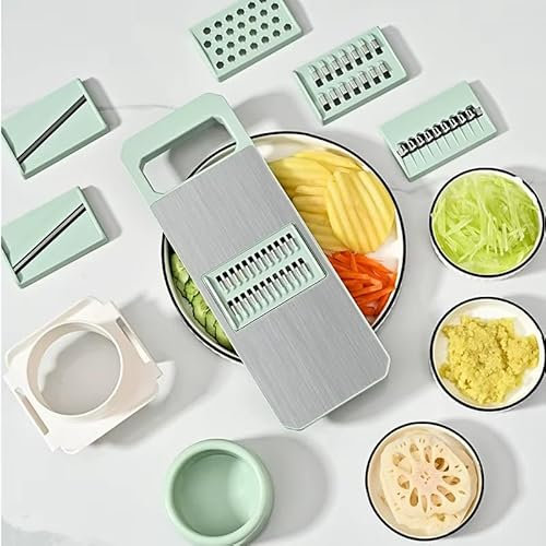Fruit Vegetable Cutter (6 in 1) Fruits Cutter Slicer, Veggie Chopper with Container, Dicer, Vegetable Chopper for Modern Kitchen