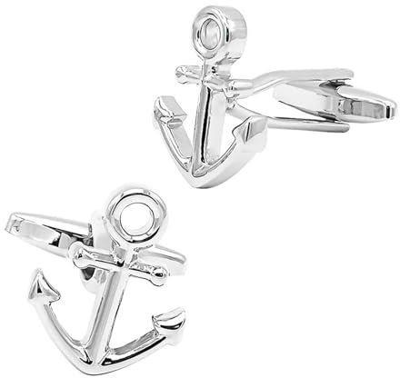 Dsnyu Manschettenknöpfe für Herren Silber, Manschettenknöpfe Anker Hemd Anzug Schmuck mit Geschenkbox