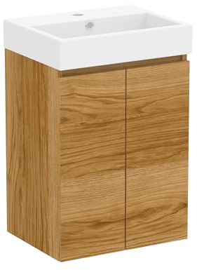 Baikal Mueble de Baño Nix. Mueble MONTADO. 2 Puertas Suspendido con Lavabo. Armario de Baño. Lavabo Ceramico. 45cm Teka.
