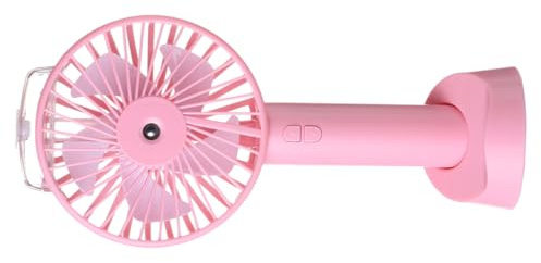 Luxshiny Handheld Spray Fan USB Rechargeable Mini Portable Fan with Water Spray Function Lightweight for Outdoor Use for Hot Weather and Travel Pink