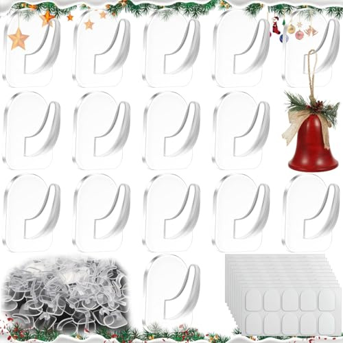 LbsAMP 100 Stück Selbstklebende Haken Transparent mit Aufkleber Klebehaken Acryl 2.2×3cm Wandhaken Aufhängen Kleiner Gegenstände Haken zum Kleben Ohne Bohren für Wohnzimmer Küche Tür Wand