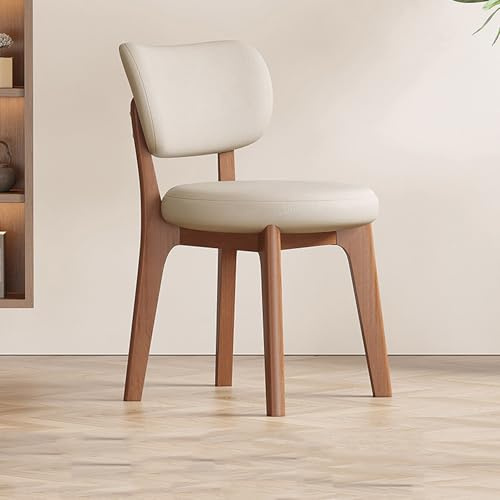 Lot de 2 chaises de salle à manger en bois avec dossier arrondi et assise rembourrée, parfaites pour la cuisine et la salle à manger, pieds élégants en noyer, design confortable
