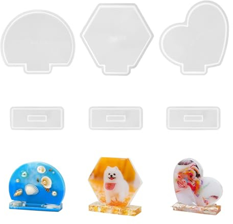 Juego de 3 moldes de silicona individuales para decoración del hogar, moldes artísticos de silicona para marcos de fotos elegantes, molde de regalo de cumpleaños