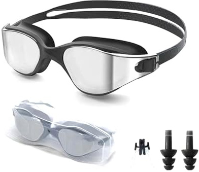 XFSRG Gafas Natación Hombre Mujer Antivaho Gafas de Piscina con Protección UV y Ajuste Cómodo para Deportes Acuáticos