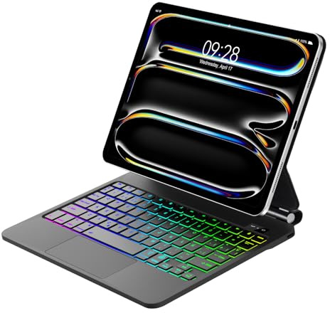 Magic Keyboard para iPad Pro 11 Pulgadas (M5 2025, M4 2024), Soporte Magnético Flotante y Panel Táctil Multitáctil, Funda Teclado Bluetooth Magnético con Retroiluminado para iPad Pro 11, Negro