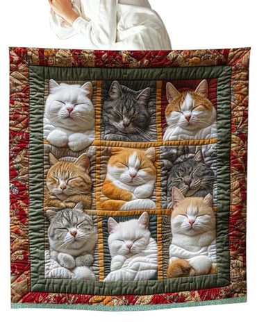 Stibtmr Manta para Cama - Diseño De Estampado De Gato Adorable Y Cálido,Manta Decorativa - para Sofá Sala de Estar Cocina Dormitorio Silla Coche Cama Mujeres Hombres Niños Niñas Adultos