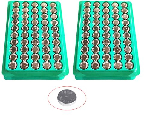 Xoktlde Lot de 50/100 piles bouton AG10 LR1130 1,55 V 1130 SR1130 LR54 haute capacité