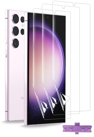 3 Stück Hydrogel Folie für Samsung Galaxy S23 Ultra/S22 Ultra Schutzfolie HD-Klar Weich Screen Protector Selbstheilende Displayschutzfolie mit Kratzfest, Blasenfrei Einfacher Installation[Kein Glas]
