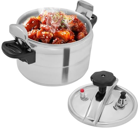 BAOCHADA Olla a presión profesional, 4-40 L, acero inoxidable, con funciones de protección para familias numerosas, ideal para guisar, cocinar y cocinar, apto para lavavajillas (4 L)