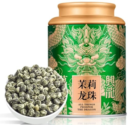 Premium Stark Arom Jasmin Pärlte | Tillsatsfri | Kinesiskt Grönt Te För Daglig Smutt Och Gåva 250g / 8,82oz