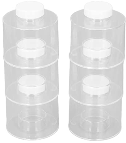 Alomejor 6 St Stapelbar Kryddkruka Transparent Tower Bekväm Förvaring för Kök Plast 10.6oz