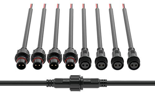 BTF-LIGHTING 2PIN Waterproof Electrical Connector 18AWG IP65 22mm Nut
