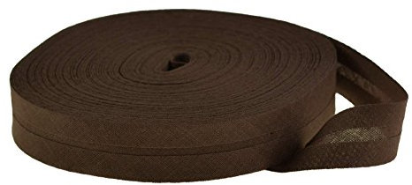 25m Baumwoll-Schrägband 14mm gefalzt, Farbwahl - Einfassband Nahtband Kantenband, Farbe:braun