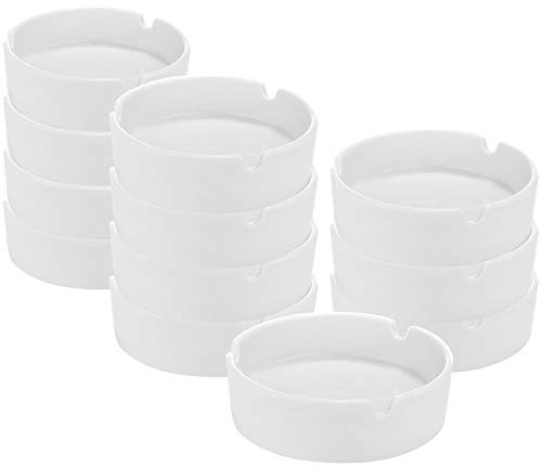 com-four® 12x Aschenbecher aus Keramik im schlichten Design | Keramik-Aschenbecher für Privat und Gastronomie