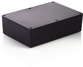 HeiGroup - MB6 ABS Kunststoffgehäuse mit Deckel, Mehrzweckgehäuse, Modulgehäuse, (LxBxH) 220 x 150 x 64 mm, Schwarz - Matt