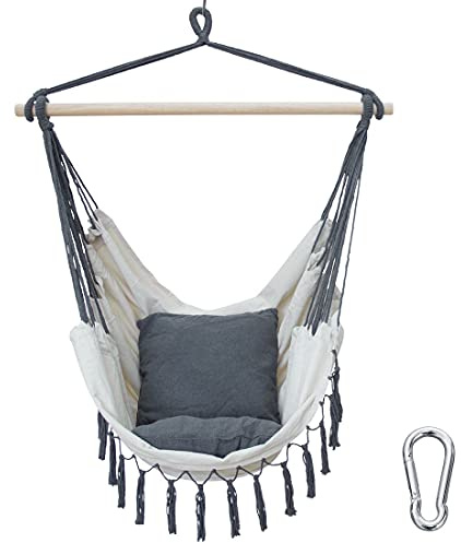 yourGEAR Elba XL - Hängesessel mit 2 Kissen Sitz-Hängematte - max 240 kg Labor geprüft - Hängesitz Hängeschaukel 360° Swing Chair