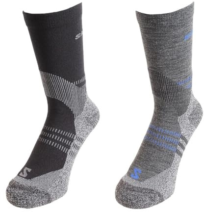 Salomon X Ultra Access Crew 2-pack, calcetines lana merino, suela acolchada polipropileno, sujeción elástica para senderismo y aire libre