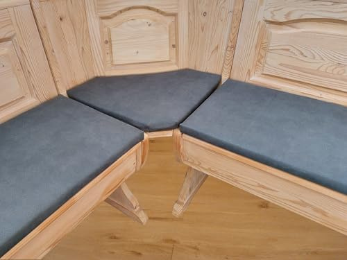 bequemer-sitzen Eckbankauflagen-Set 120 cm Lederoptik Anthrazite, Eckbankauflagen grau
